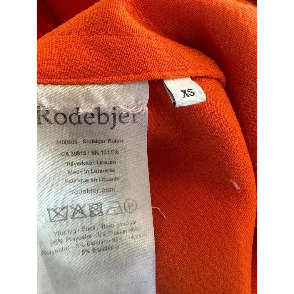 Rodebjer Orange Wide Leg Pant XS Trouser High Rise Split Hem Pleat Designer $345 - Picture 13 of 13